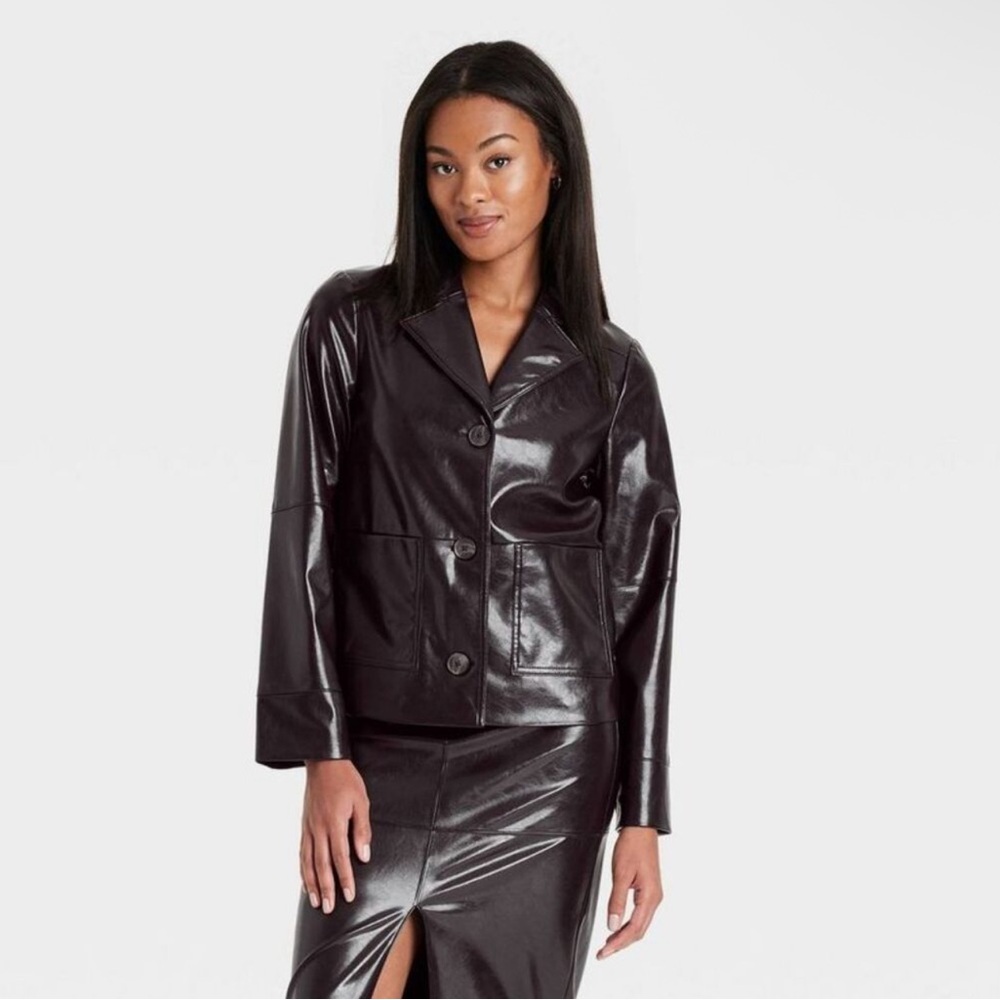 A New Day Dark Brown Faux Leather Jacket - NWT